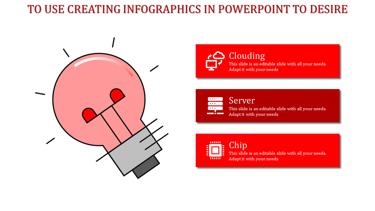 Creating Infographics  PowerPoint Presentation-Red Color